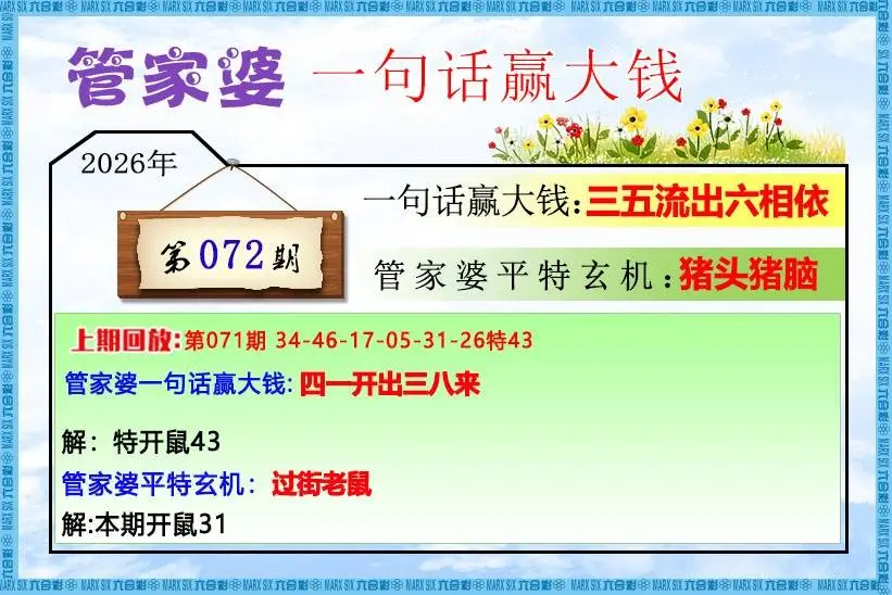 管家婆一句赢大钱