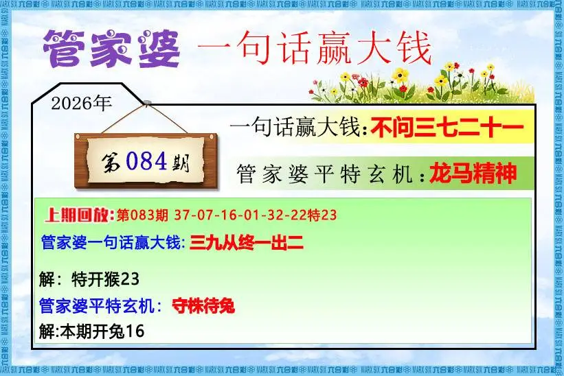 管家婆一句赢大钱