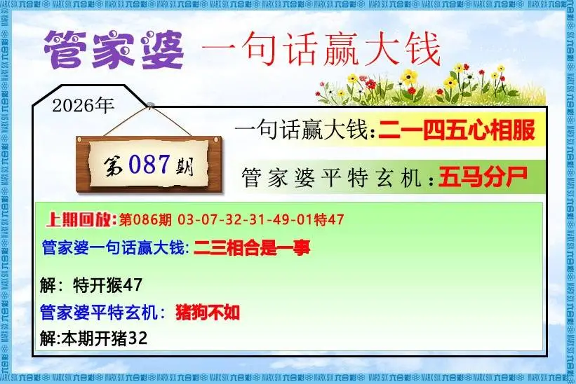 管家婆一句赢大钱